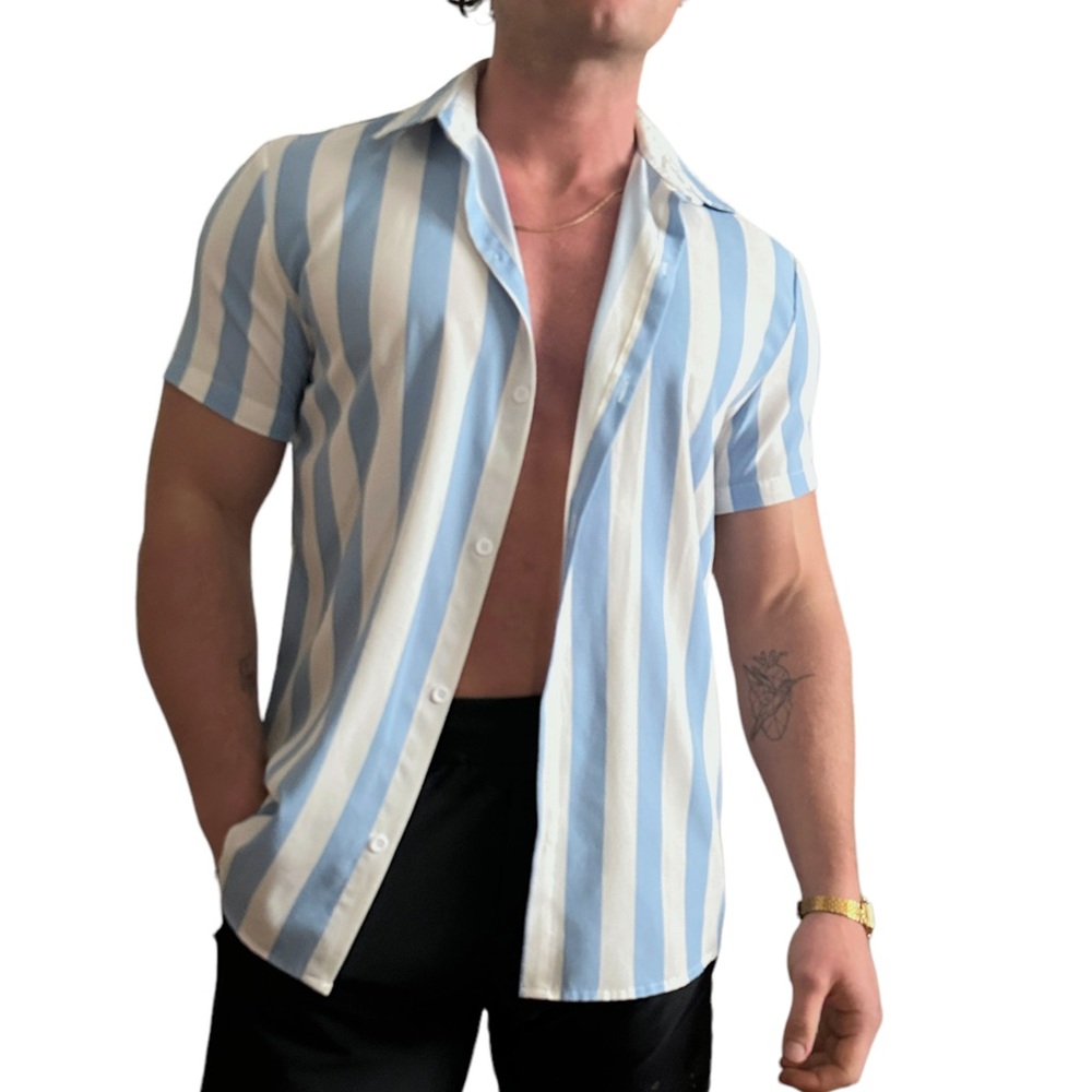 Blue Striped Button Down - image 2